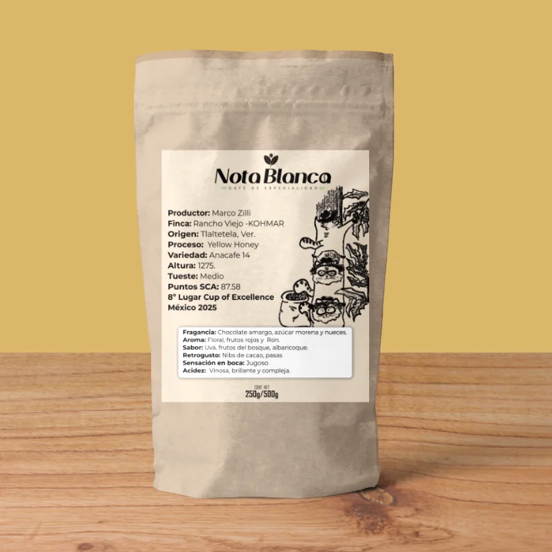 Bolsa de café Yellow Honey Nota Blanca